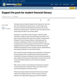 Support the push for student financial literacy