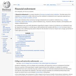Financial endowment