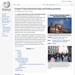 Cooper Union Tuition Scandal and Protests