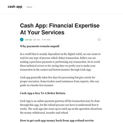 Cash App: Financial Expertise At Your Services
