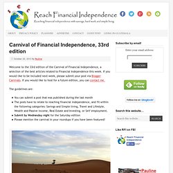 Carnival of Financial Independence, 33rd edition