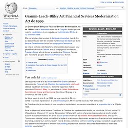 Gramm-Leach-Bliley Act Financial Services Modernization Act de 1999