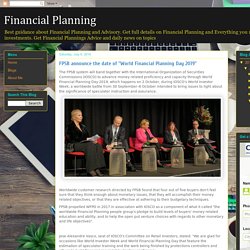 FPSB announce the date of "World Financial Planning Day 2019"