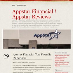 Appstar Financial Now Portable On Services