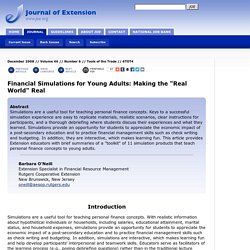 Financial Simulations for Young Adults: Making the "Real World" Real