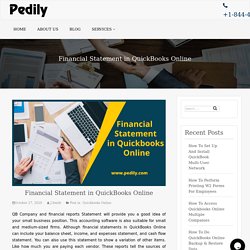 Financial Statement in Quickbooks Online