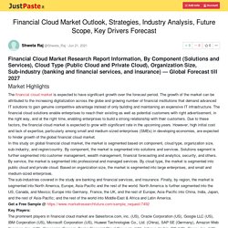 Financial Cloud Market Outlook, Strategies, Industry Analysis, Future Scope, Key Drivers Forecast