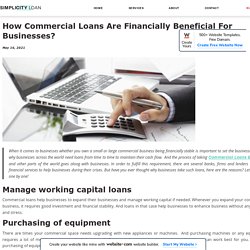 How Commercial Loans Are Financially Beneficial For Businesses?