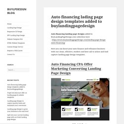 Auto financing business landing page design template for sale