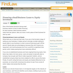 Financing a Small Business: Loans vs. Equity Investment