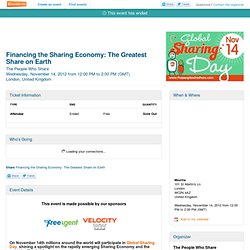 Financing the Sharing Economy: The Greatest Share on Earth