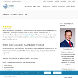 Finansowanie maszyn rolniczych