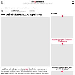 How to Find Affordable Auto Repair Shop