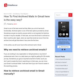 How To Find Archived Mails In Gmail here is the easy way?