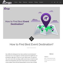 How to Find Best Event Destination?