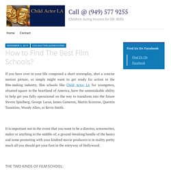 How to Find The Best Film Schools? – Call @ (949) 577 9255