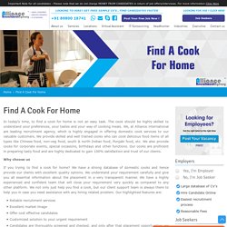 Find A Cook For Home At Affordable Rates