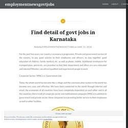 Govt. Jobs in Karnataka