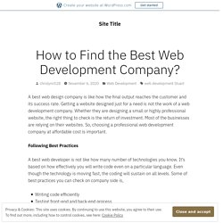 How to Find the Best Web Development Company?