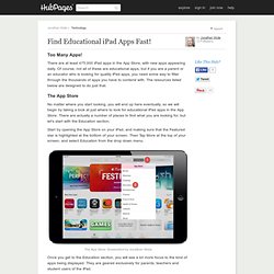Find Educational iPad Apps Fast!