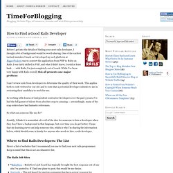 How to Find a Good Rails Developer