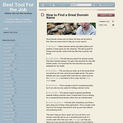 How to Find a Great Domain Name at Best Tool For the Job