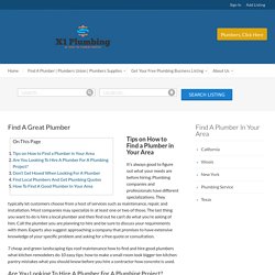 Find A Great Plumber - Find A Great Plumber