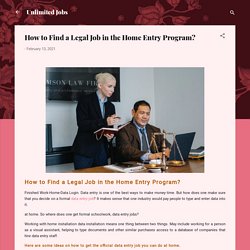 How to Find a Legal Job in the Home Entry Program?