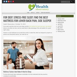 How to Find the Best Mattress for Lower Back Pain, Side Sleeper