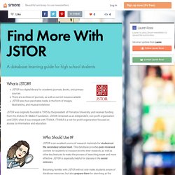 Find More With JSTOR (Lauren R.)
