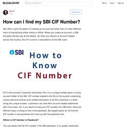 How can I find my SBI CIF Number?