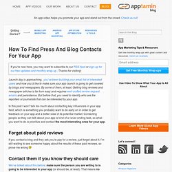 How To Find Press And Blog Contacts For Your App