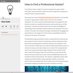 How to Find a Professional Hacker?