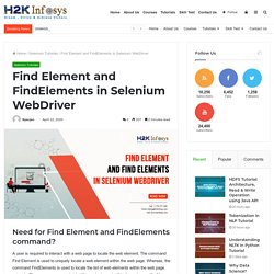 Find Element and FindElements in Selenium WebDriver - H2kinfosys Blog