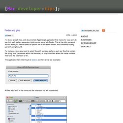 Mac Developer Tips » Finder and glob