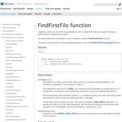 FindFirstFile function