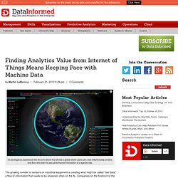 Finding Analytics Value from Internet of Things Means Keeping Pace with Machine Data