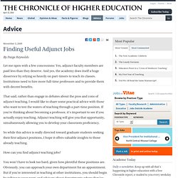 Finding Useful Adjunct Jobs - Advice