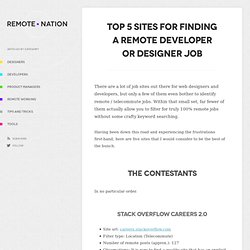 Top 5 Sites for Finding a Remote Developer or Designer Job
