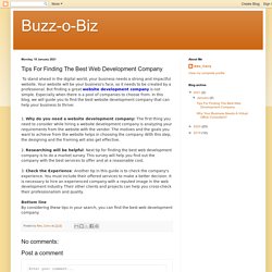 Tips For Finding The Best Web Development Company