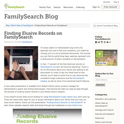 Finding Elusive Records on FamilySearch