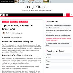 Tips for Finding a Part-Time Evening Job - Google Trends