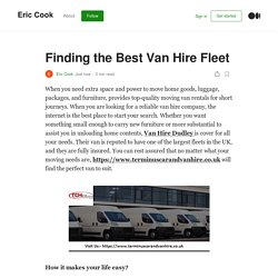 Finding the Best Van Hire Fleet