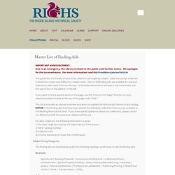 RIHS: Finding Aids