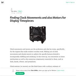 Finding Clock Movements and also Motors for Display Timepieces
