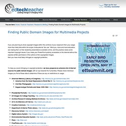Finding Public Domain Images for Multimedia Projects