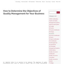 Finding What Your Objectives of Quality Management Are