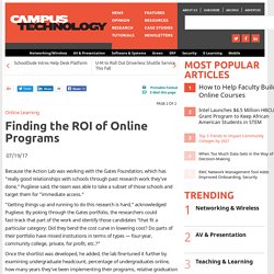 Finding the ROI of Online Programs
