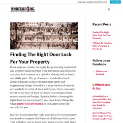 Finding The Right Door Lock For Your Property – wholesale4inc
