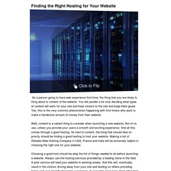 Finding the Right Hosting for Your Website